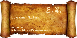 Elekes Milán névjegykártya