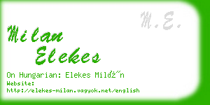 milan elekes business card